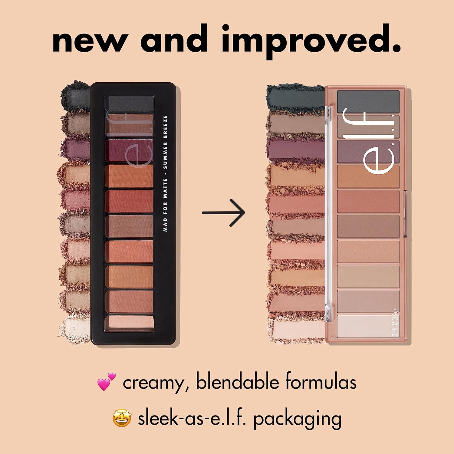 e.l.f. Perfect 10 Eyeshadow Palette, Ten Ultra-pigmented Neutral Shades, Smooth, Creamy & Blendable Formula, Vegan & Cruelty-free, Summer Breeze : Beauty & Personal Care