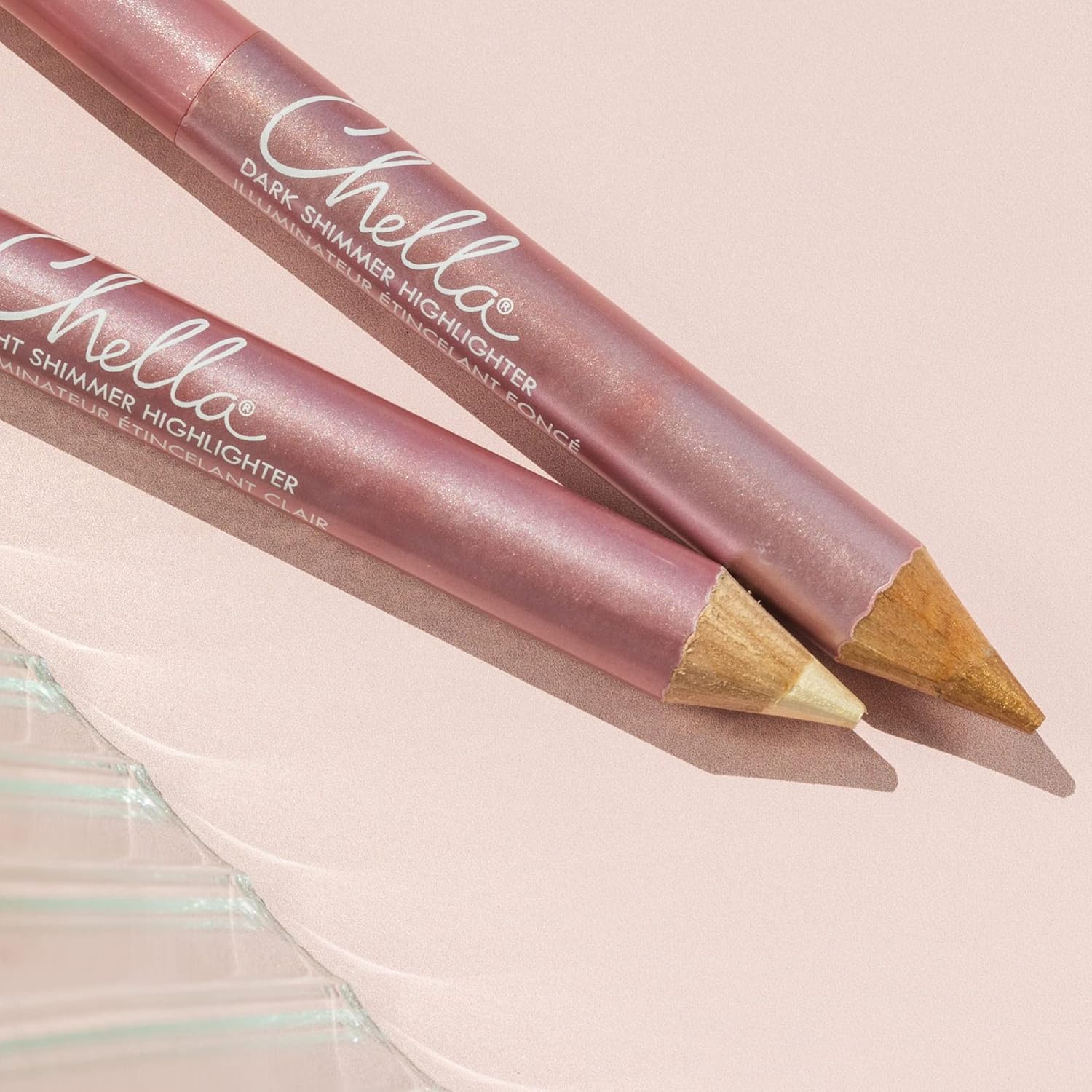 Chella Glow-On-The-Go Highlighter Makeup Pencil Kit, Set Of 2 Shimmer Highlighter Makeup Pencils : Beauty & Personal Care