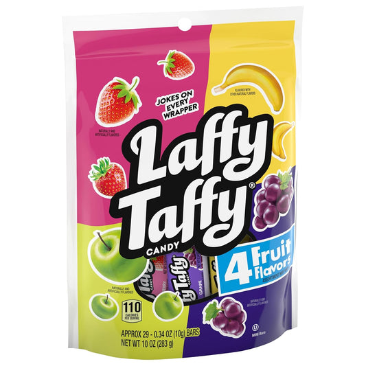 Laffy Taffy Candy, Assorted Flavors, Individually Wrapped Mini Bars, 10 Ounce Bag (Pack Of 1)