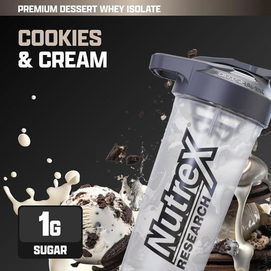 Nutrex Research Isofit Cookies & Cream Whey Isolate Protein Powder 100% Whey Protein Isolate | Muscle Recovery, Naturally High Eaas | Fast Absorbing, Easy Digestion | (Cookies & Cream, 30 Servings)