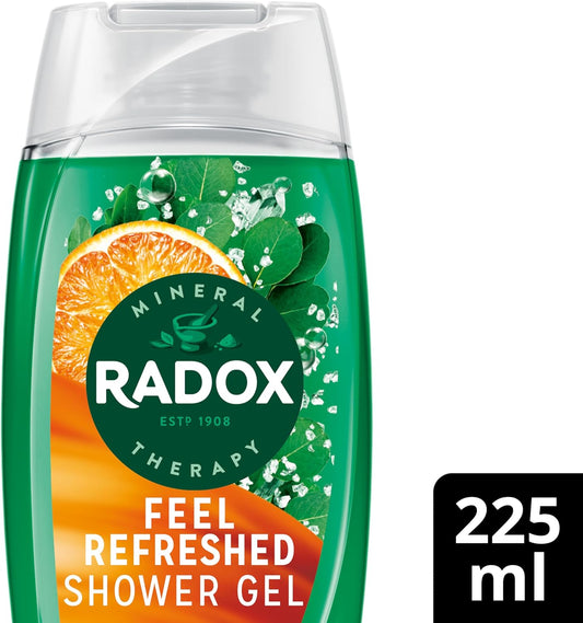 Radox Mineral Therapy Feel Refreshed Shower Gel Body Wash With A Eucalyptus & Citrus Oil Fragrance For A Refreshing Experience 225 Ml