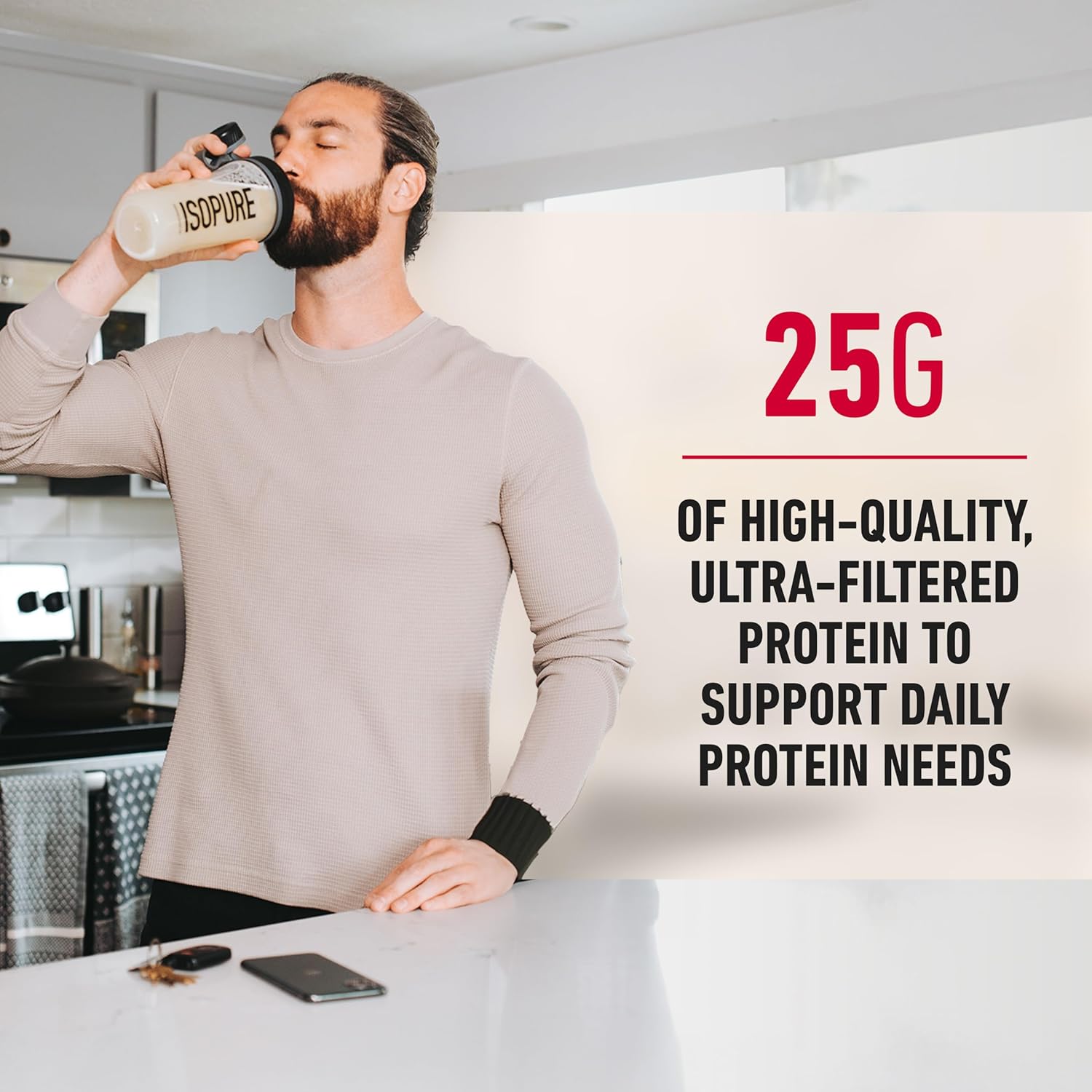 Isopure Low Carb 100% Pure Whey Isolate Protein Powder, Lactose Free, Gluten Free, With Vitamins, Strawberry, 25G Protein Per Serving, 1 Lb, 14 Servings : Health & Household