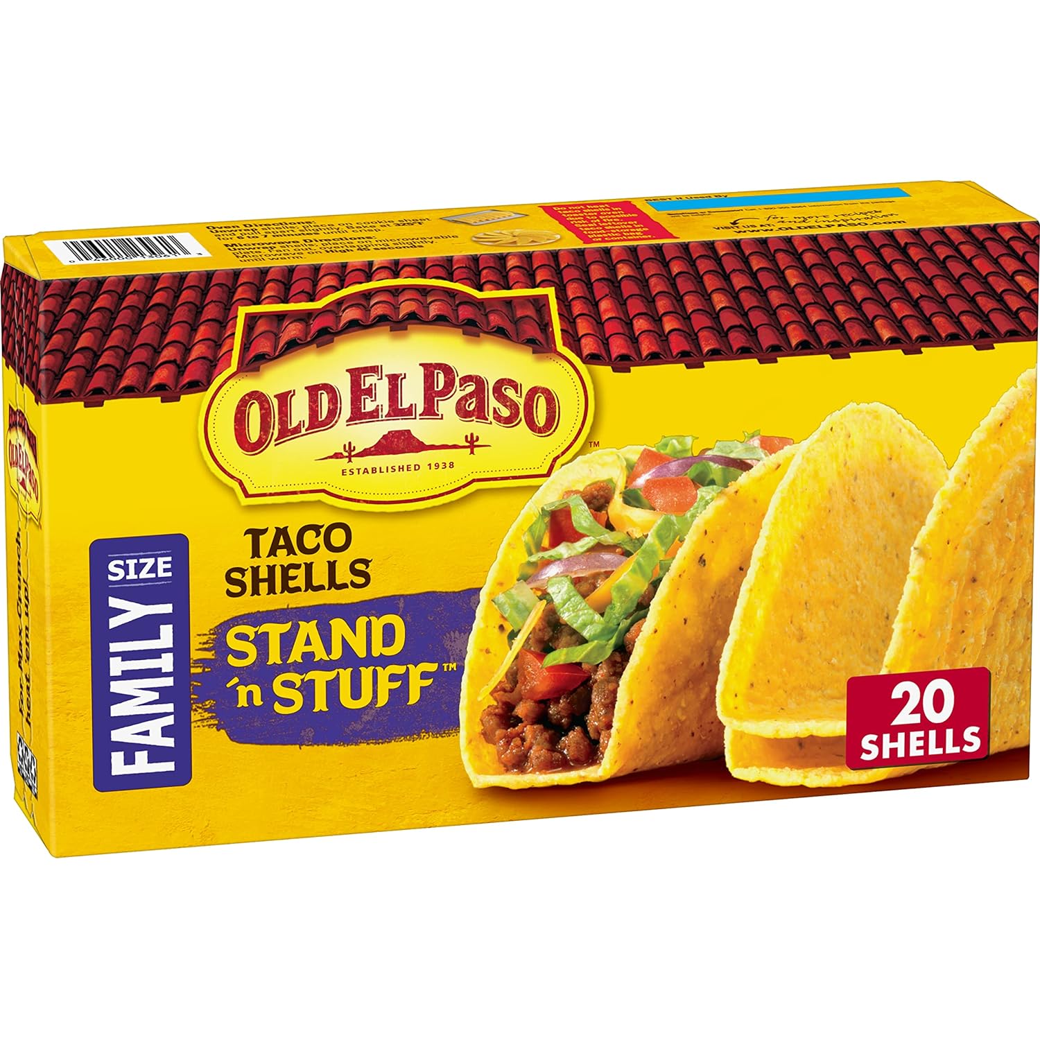 Old El Paso Stand 'N Stuff Taco Shells, Gluten Free, Family Size, 20-count