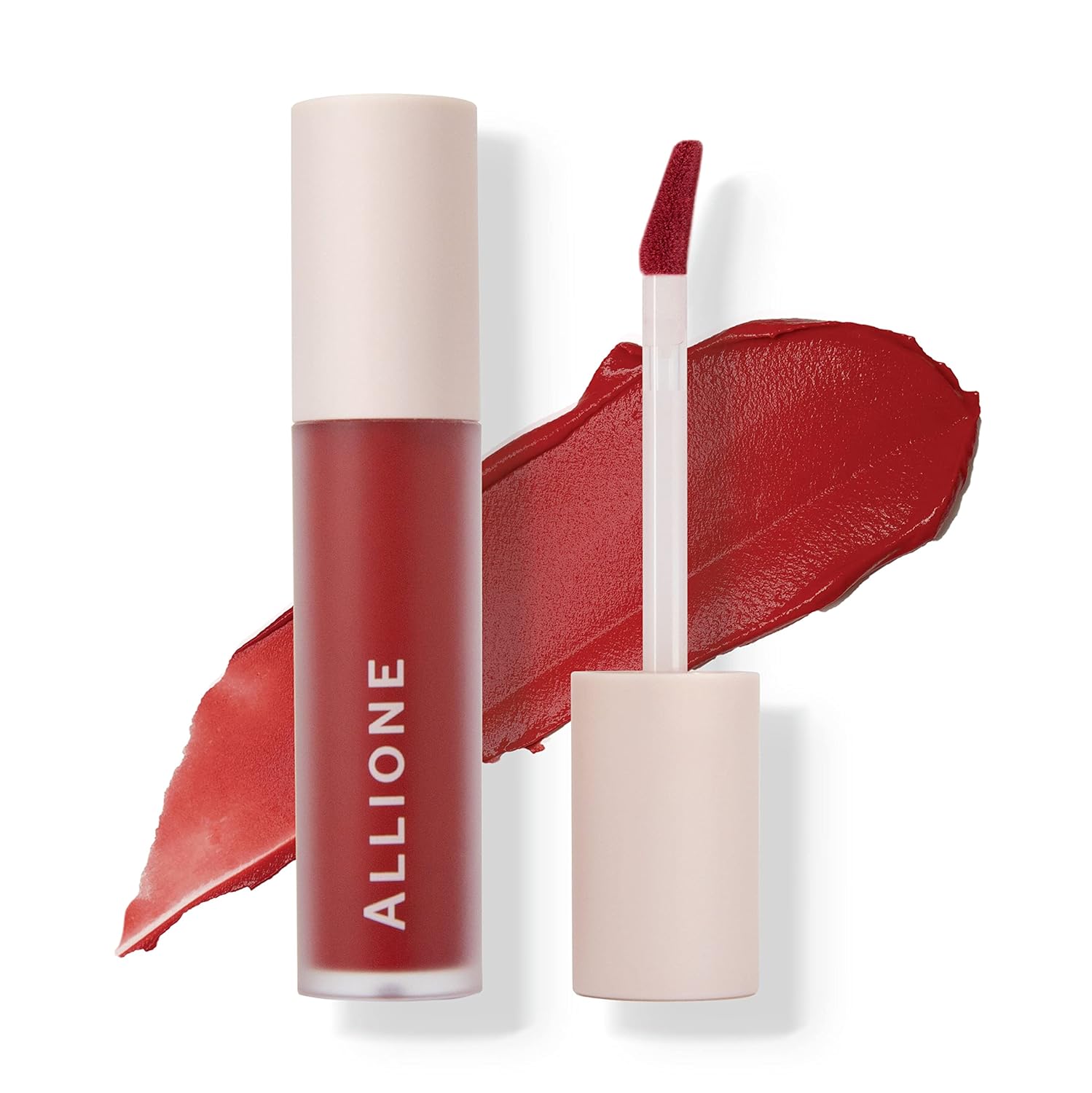 Mellow Velvet Lip Tint | Non-Sticky Lightweight Korean Lip Stain, High Pigmented Long Lasting Moisturizing Soft Matte Liquid Lipstick, Natural Vivid Color, Sun Dance Scarlet