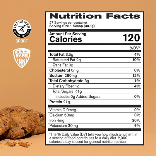 Bare Performance Nutrition, Vegan Protein, Plant Based Protein, Pea Protein, Watermelon Protein and Pumpkin Protein, Naturally Sweetened and Flavored, 27 Servings, Oatmeal Cookie