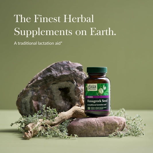 Gaia Herbs Fenugreek Seed - Helps Support Healthy Lactation And Breast Milk Production* - Made With Organic Fenugreek Seeds - 60 Vegan Liquid Phyto-Capsules (Up To 15-Day Supply)