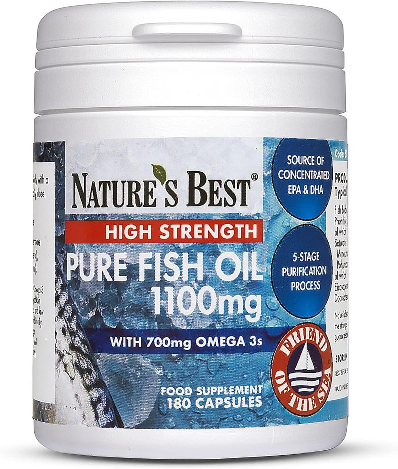 Pure Fish Oil 1100/1000Mg | 180 Capsules | One-A-Day | Essential Omega 3 Fish Oil 1000Mg | High Level Of Epa & Dha | Premium Grade | 5-Stage Purification Process | Uk Made… (180, 1000)