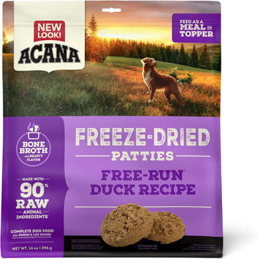 Acana Freeze Dried Dog Food & Topper, Grain Free High Protein Duck Recipe, 14Oz