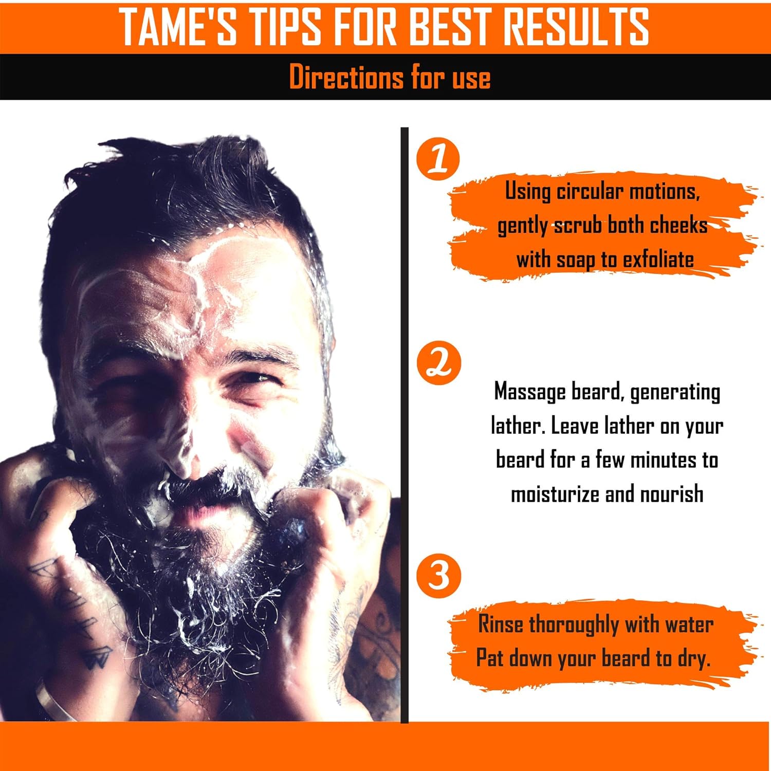 Tame The Wild Make Your Beard Behave Orange Walnut Beard Soap – Exfoliating Beard Wash & Face Scrub – Shea Butter & Coconut Oil – 5 Oz Bar : Beauty & Personal Care