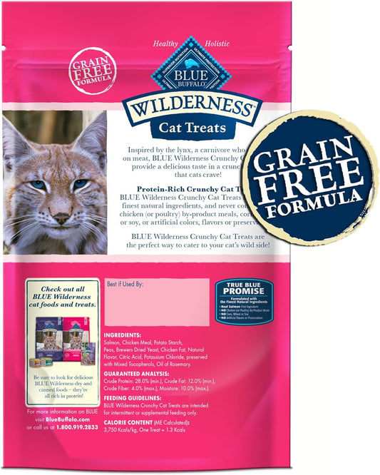 Blue Buffalo Wilderness Crunchy Cat Treats, Made With Natural Ingredients, Tasty Salmon Flavor, 2-Oz. Bag