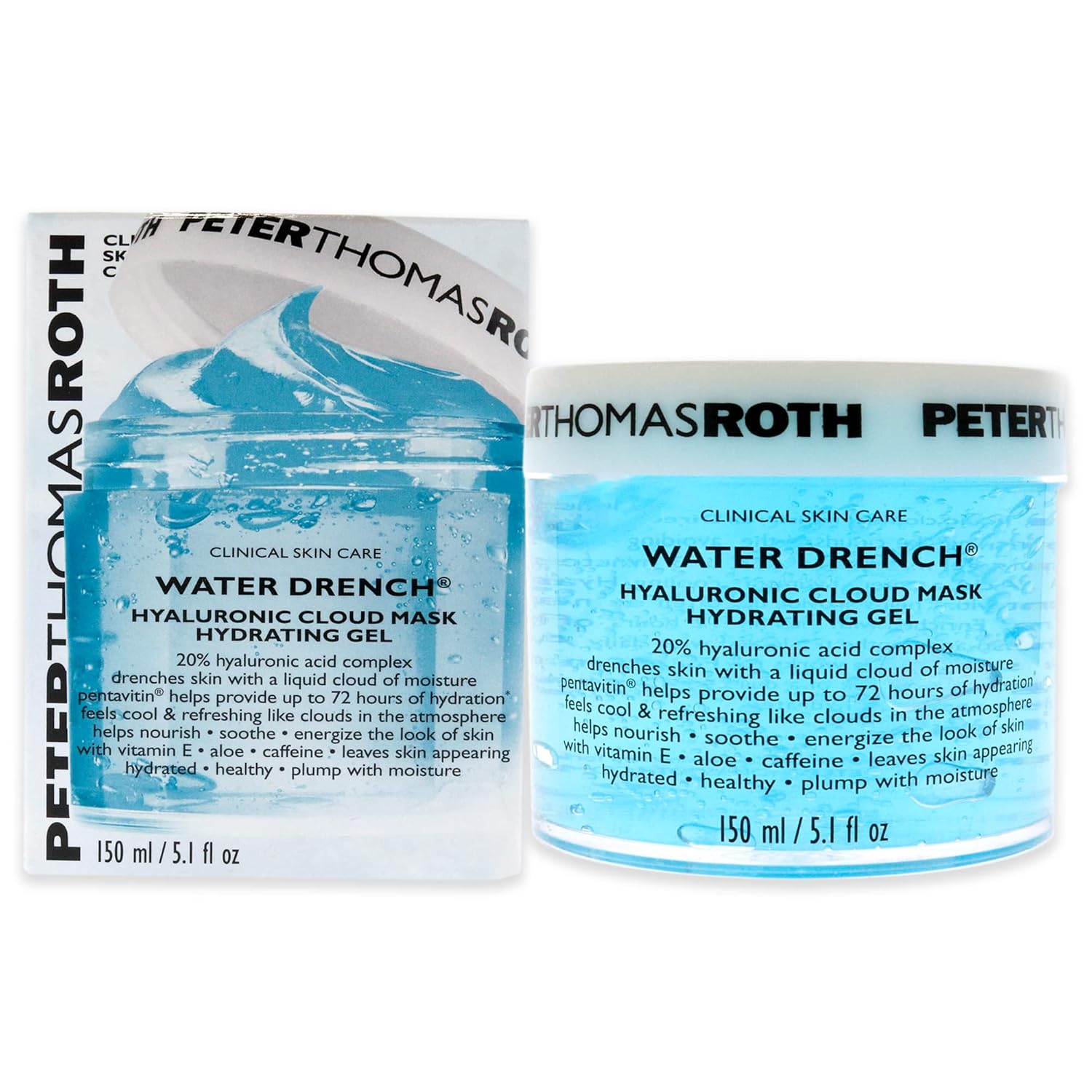 Peter Thomas Roth | Water Drench Hyaluronic Cloud Mask Hydrating Gel | Moisturizing Face Mask With Hyaluronic Acid, Up To 72 Hours Of Hydration