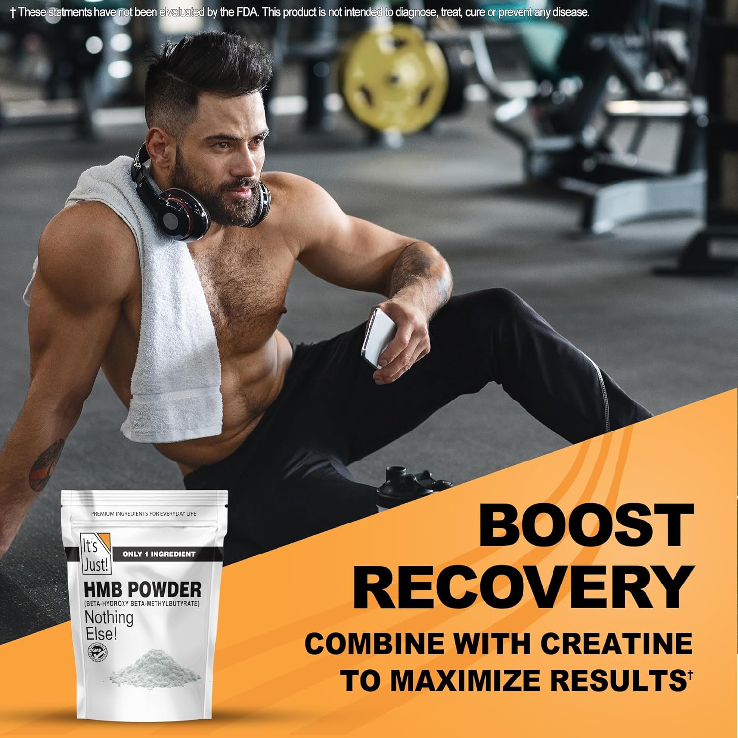 It'S Just! - Hmb Powder, 250G, Beta-Hydroxy Beta-Methylbutyrate, As Calcium Hmb, Batch Tested Gluten Free, Non-Gmo, Heavy Metal Tested, Keto Friendly (Unflavored, 250G) : Health & Household