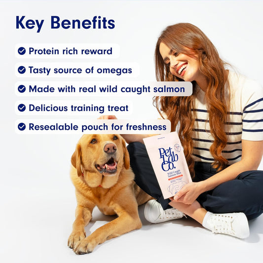 Petlab Co. Wild Caught Salmon Freeze-Dried Dog Treats - Support Overall Skin Health With Healthy Dog Treats. Packed With Beneficial Fatty Acids, Vitamins, & Minerals. Delicious Reward