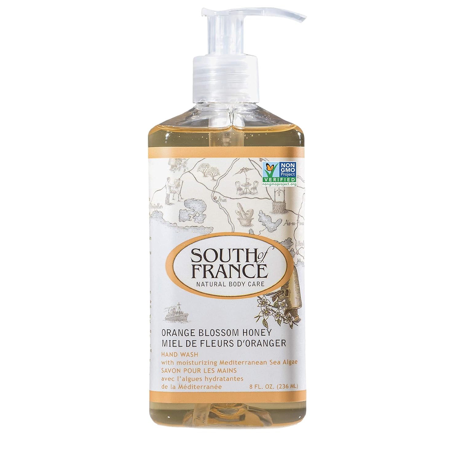 South Of France Orange Blossom Honey Hand Wash With Soothing Aloe Vera, 8 Fl Oz
