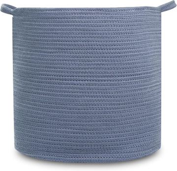 Natemia Large Storage Basket (15" X 15" X 14") - Woven Baskets For Storage, Baby Storage Basket And Toy Organizer, Blanket Basket, Perfect Baby Registry Gift, Rope Baskets For Storage, Basket Storage