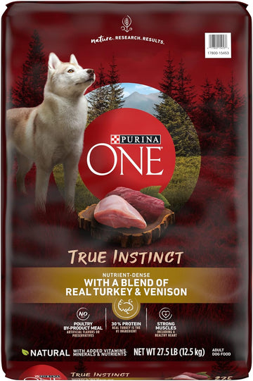 Purina ONE True Instinct With A Blend Of Real Turkey and Venison Dry Dog Food - 27.5 lb. Bag