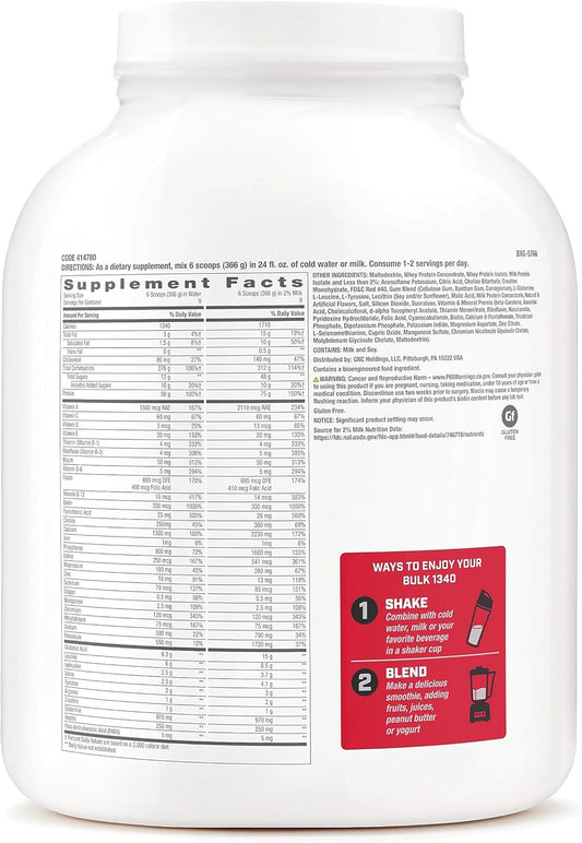 Gnc Pro Performance Bulk 1340 - Strawberries And Cream, 9 Servings, Supports Muscle Energy, Recovery And Growth