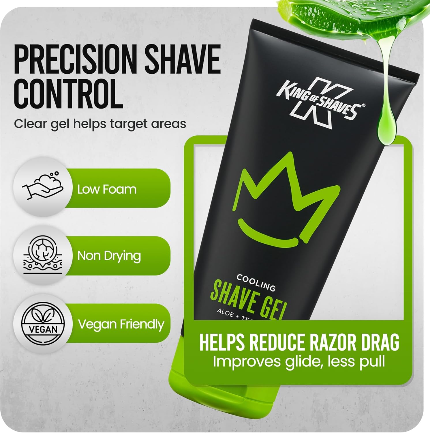 King of Shaves Cooling shave gel Aloe+Tea tree 2x175ml : Amazon.co.uk: Health & Personal Care