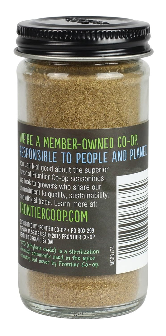 Frontier Co-Op Organic Ground Coriander Seed, 1.66 Ounce Bottle, Rich, Bright Aroma, Slight Citrus Undertones