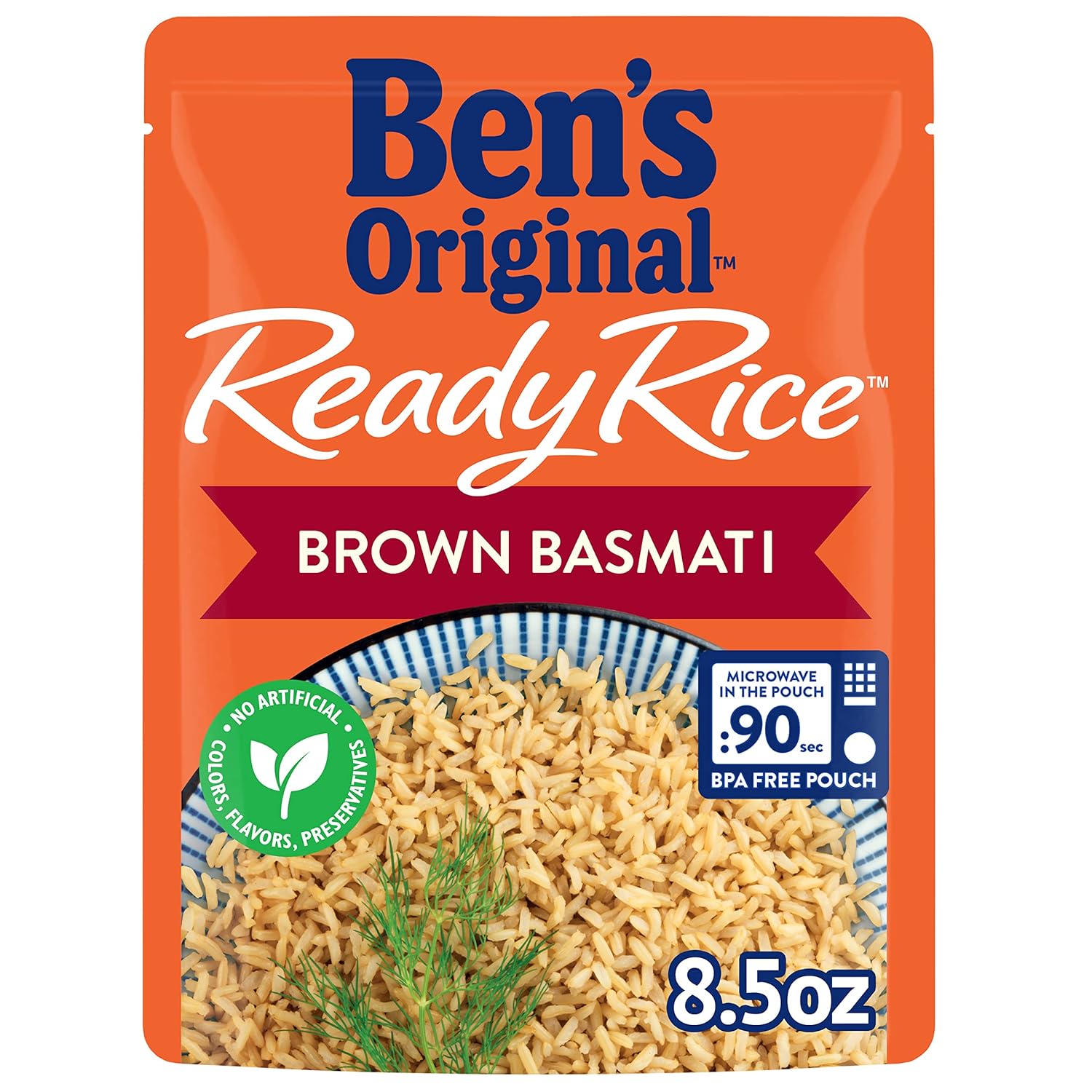 BEN'S ORIGINAL Ready Rice Brown Basmati Rice, Easy Dinner Side, 8.5 OZ Pouch (Pack of 12)
