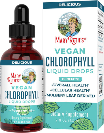 MaryRuth's Chlorophyll Liquid Drops | Clean Label Project Certified? | Vegan | Non-Diluted Liquid Chlorophyll| Mulberry Derived Supplement for Ages 14+ | Non-GMO | Delicious Minty Flavor | 2 Fl Oz