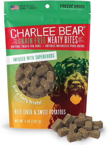 Charlee Bear Meaty Bites Dog Treats, Beef Liver & Sweet Potatoes, 5Oz