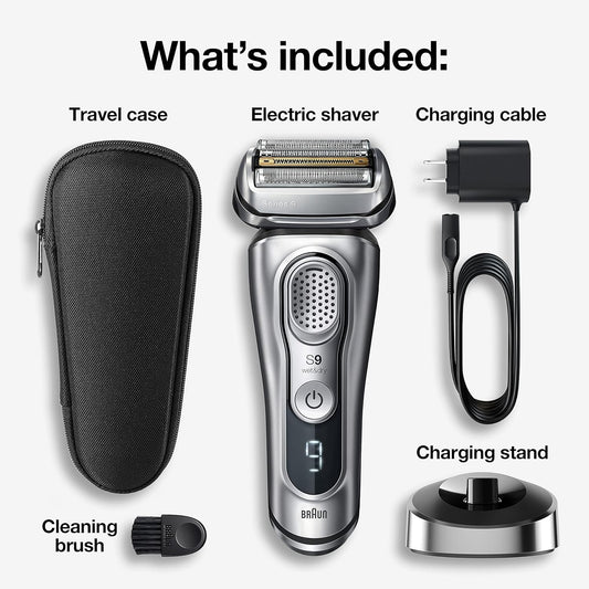 Braun Electric Razor For Men Pop-Up Precision Beard Trimmer, Rechargeable, Wet & Dry Foil Shaver With Travel Case, Silver, 5 Piece Set