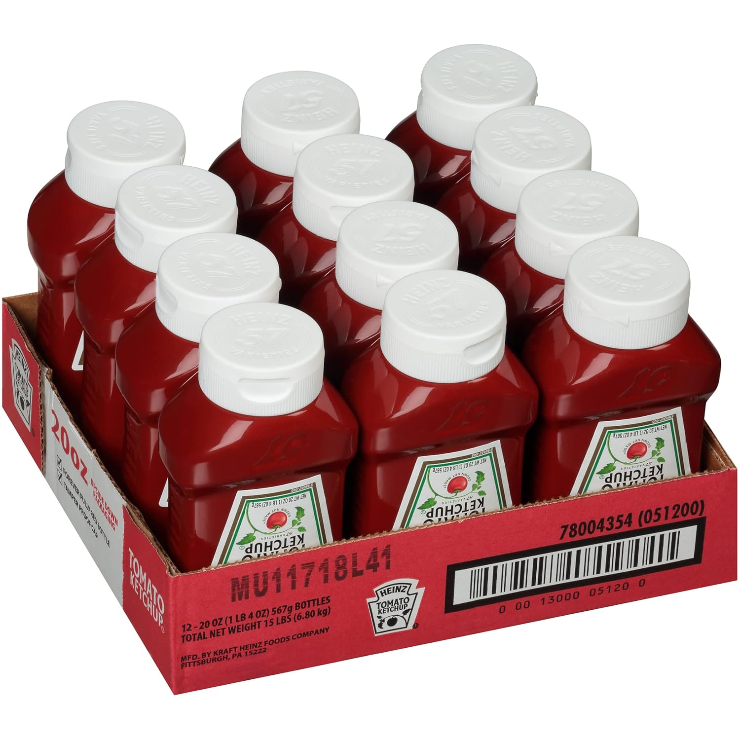 Heinz Ketchup Forever Full Inverted Bottle (20 Oz, Pack Of 12)