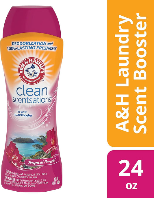 Arm & Hammer In-Wash Scent Booster, Tropical Paradise, 24 Oz, Pack Of 4