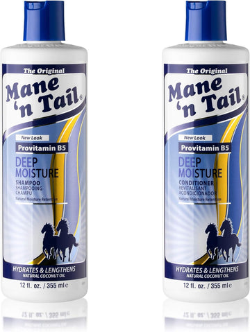 Mane 'N Tail Deep Moisture Retention Treatment Shampoo & Conditioner Twin Pack, Hydrates And Lengthens, Provitamin B5, 355 Ml (Pack Of 1)