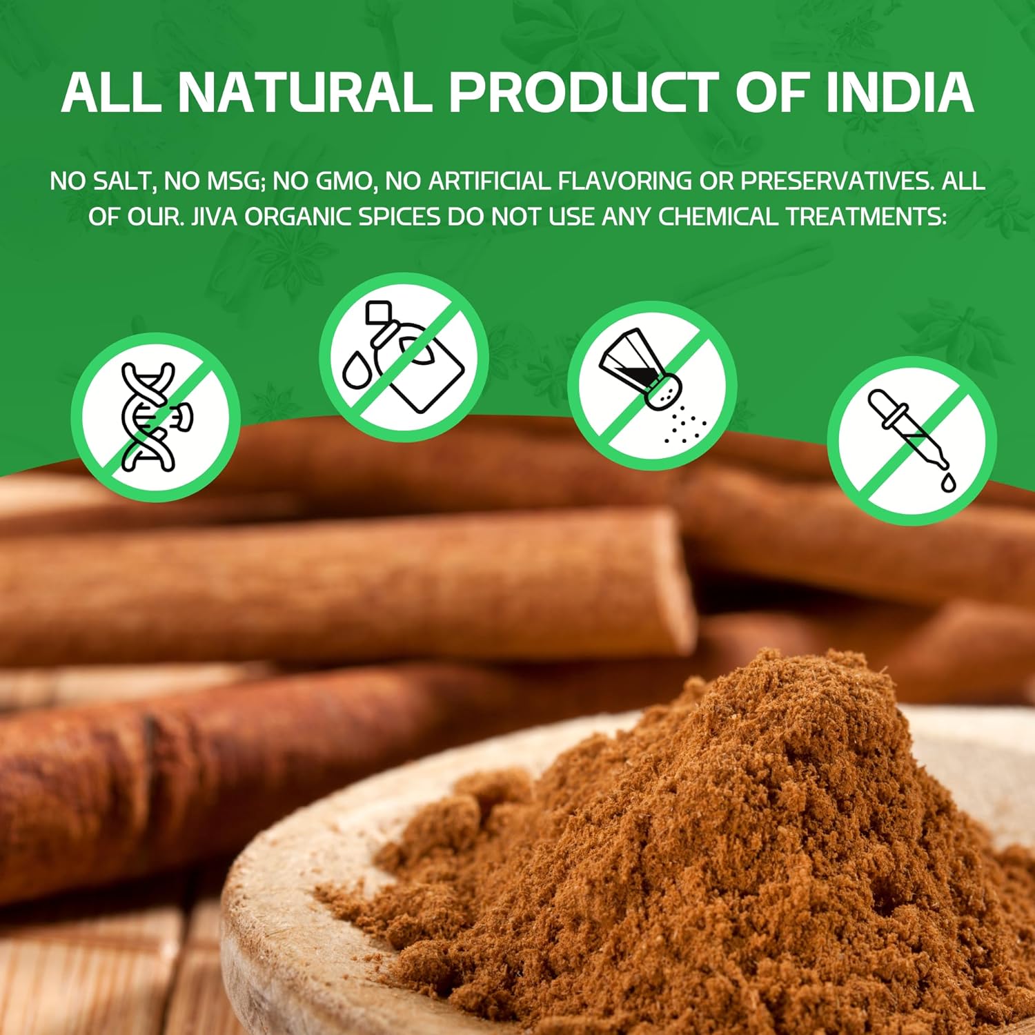 Organic Ceylon Cinnamon Powder 1 LB Bulk - Ground, Non-GMO for Cooking & Baking - From a USDA Certified Organic Farm - True Cinnamon from Sri Lanka by Jiva Organics : Grocery & Gourmet Food