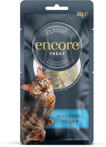 ENCORE 100% Natural Wet Cat Food, Pouch Treat, Mackerel Fillet Loin, 30g (Pack of 12)?ENC9506