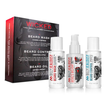 Billy Jealousy Beard Care Kits – Travel-Friendly Gifts For Men – Beard Wash, Leave-In Conditioner And Beard Oil To Cleanse, Nourish, Soften & Strengthen Facial Hair – Helps Soothe And Hydrate Skin