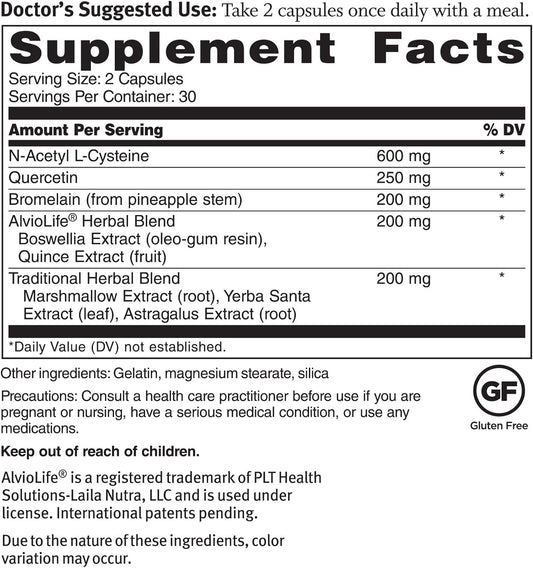 Dr. Sinatra Advanced Lung & Bronchial Support Supplement for Lung Health Support, Clear Breathing and Respiratory Function (60 Capsules, 30-Day Supply)