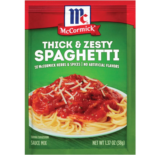 McCormick Thick & Zesty Spaghetti Sauce Mix, 1.37 oz (Pack of 12)