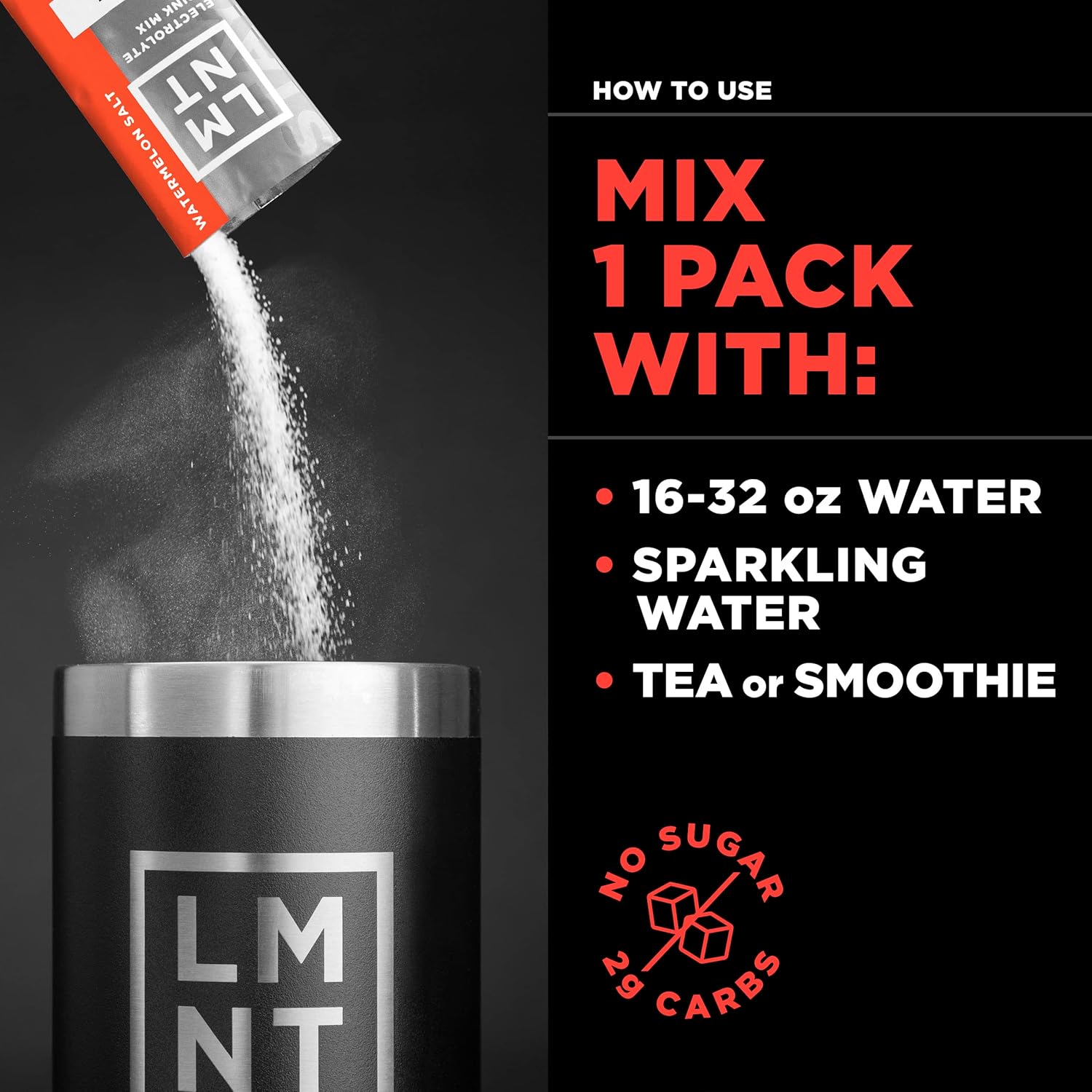 Lmnt Zero Sugar Electrolytes - Watermelon Salt | Drink Mix | 30-Count : Health & Household