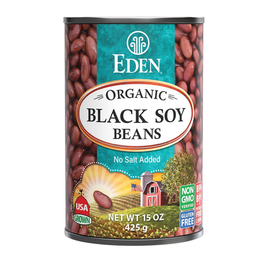 Eden Organic Black Soybeans, 15 Oz Can, Complete Protein, No Salt, Non-Gmo, Gluten Free, Vegan, Kosher, U.S. Grown, Heat And Serve, Macrobiotic, Soy Beans