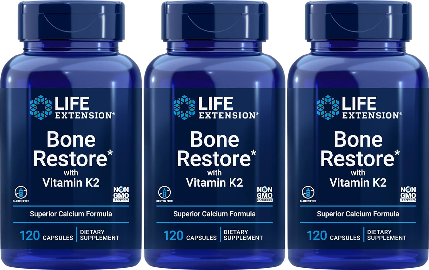 Bone Restore With Vitamin K2 120 Capsules-Pack-3