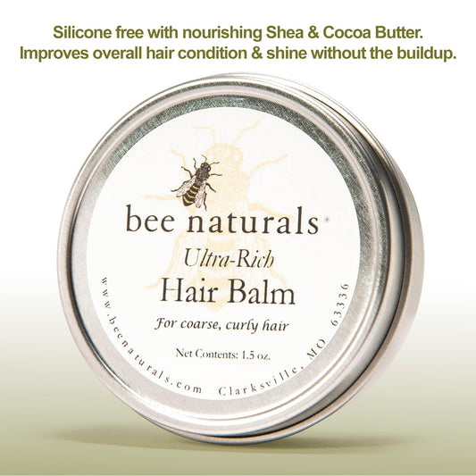 Ultra-Rich Hair Balm 1.5 Oz - Nourishes Coarse, Curly & Dry Hair - Silicone-Free, Natural Ingredients for Conditioning & Shine Without Sticky Residue