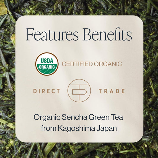 Rishi Tea Sencha Green Tea | Usda Organic Direct Trade Loose Leaf Tea, Certified Kosher Caffeinated Japanese Green Tea | 8.81 Ounces (Pack Of 1)