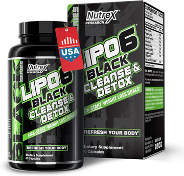 Nutrex Research Lipo-6 Cleanse & Detox For Weight Loss & Digestive Health | 7 Day Fast-Acting Natural Colon Cleanser And Detox For Women & Men | Reduce Bloating, Boost Energy, Ease Digestion