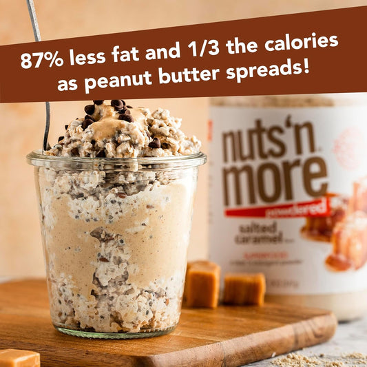 Nuts ‘N More Salted Caramel Butter Powder - Peanut Protein, Low Carb, Low Sugar, Gluten Free, Non-Gmo, All-Natural Keto Snack (9Oz Jar)