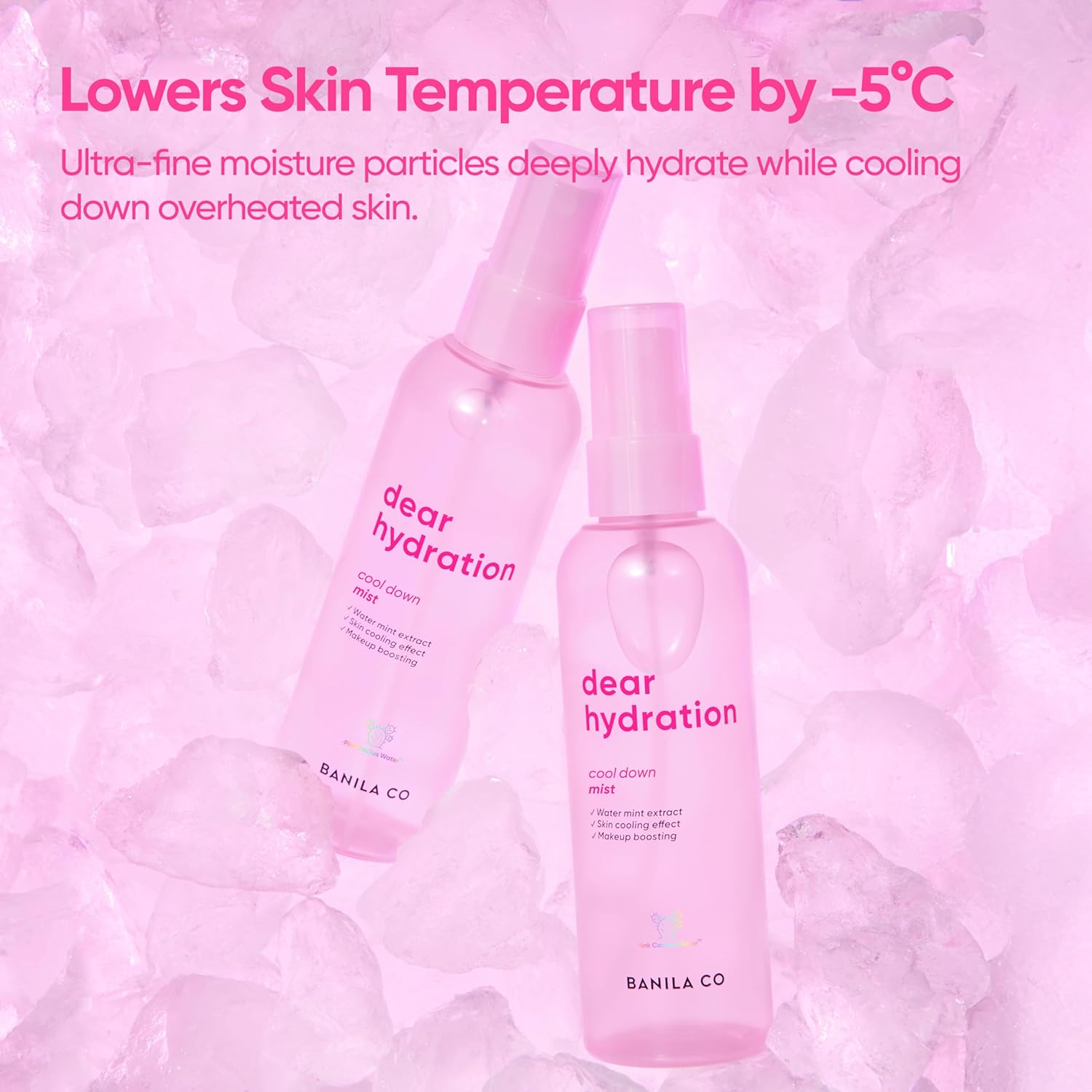 Banila Co Dear Hydration Cool Down Mist | Lightweight Skin Cooling & Moisturizing Makeup Fixer Setting Spray | Hydration Boost, Radiant Glow Serum (99Ml / 3.34 Fl Oz) : Beauty & Personal Care