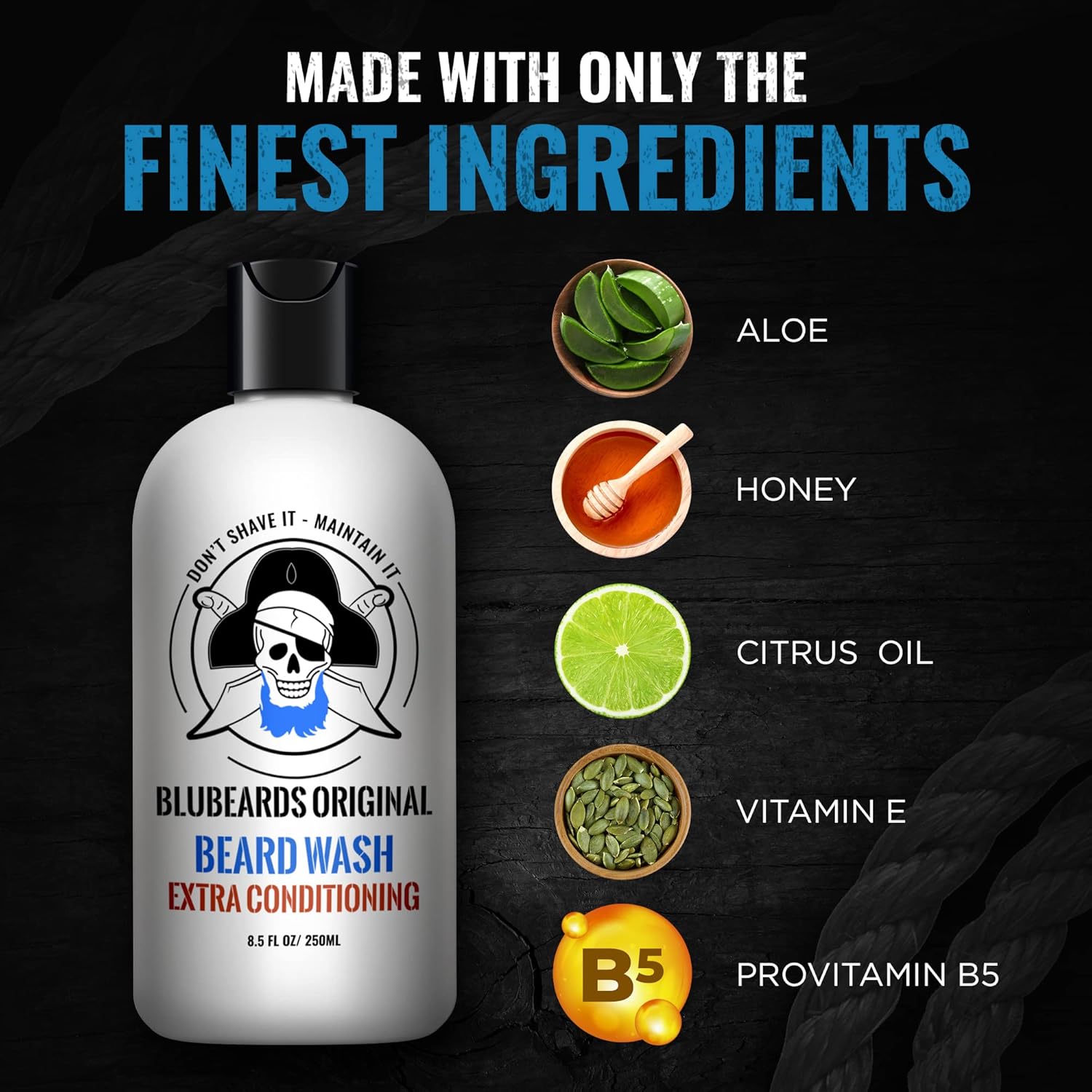 Bluebeards Original Fresh Mint Beard Care For Men, 8.5 Oz. - Natural Peppermint Oil Formula For Deep Cleansing, Softening, And Conditioning Beard And Skin - Made In Usa : Beauty & Personal Care