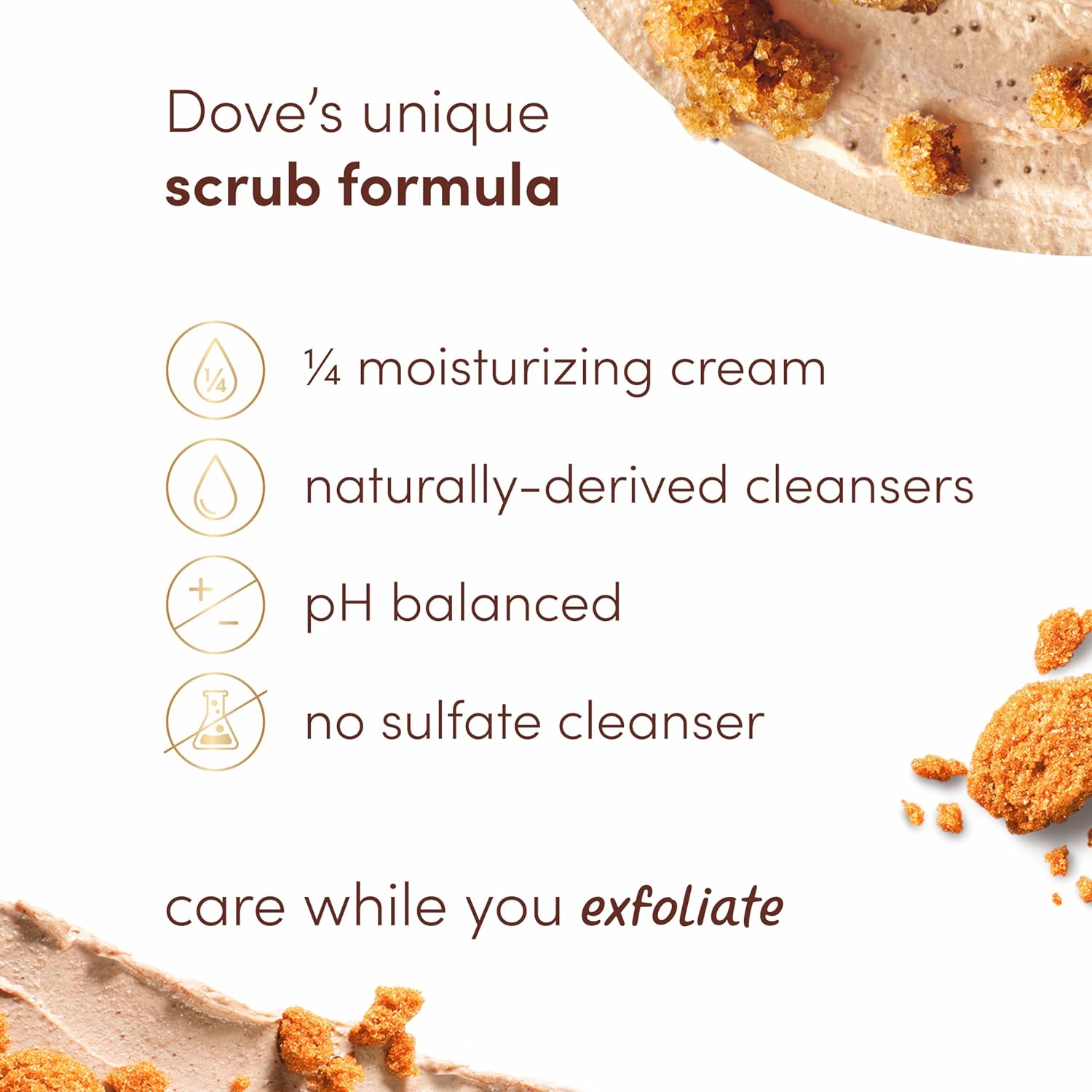 Dove Scrub Brown Sugar & Coconut Butter For Silky Smooth Skin Body Scrub Exfoliates & Restores Skin's Natural Nutrients 10.5 oz : Beauty & Personal Care