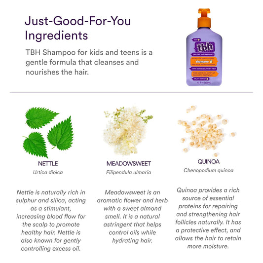 Tbh Teen And Kids Shampoo For Oily Hair, Sulfate And Paraben Free - 12 Oz