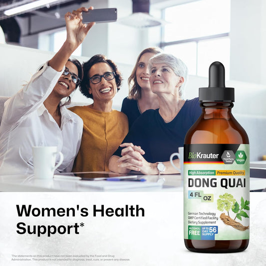 Bio Krauter Dong Quai Tincture - Angelica Root Liquid Extract - Women’S Health Support - Alcohol And Sugar Free Angelica Tincture - Vegan Dong Quai Drops 4 Fl.Oz