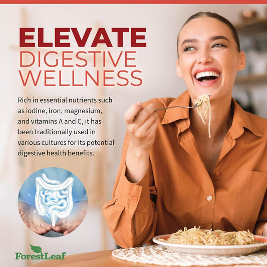 Forestleaf Organic Irish Sea Moss - 2100Mg With Bladderwrack & Burdock Root, Organic Raw Sea Moss Capsules, High Concentration Superfood For Digestive & Respiratory Health And Thyroid, 90 Veggie Pills