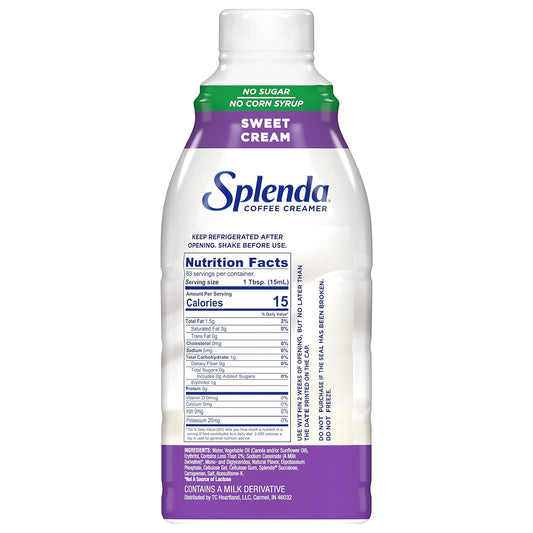 Splenda Sugar Free Sweet Cream Coffee Creamer, 32 Fl Oz