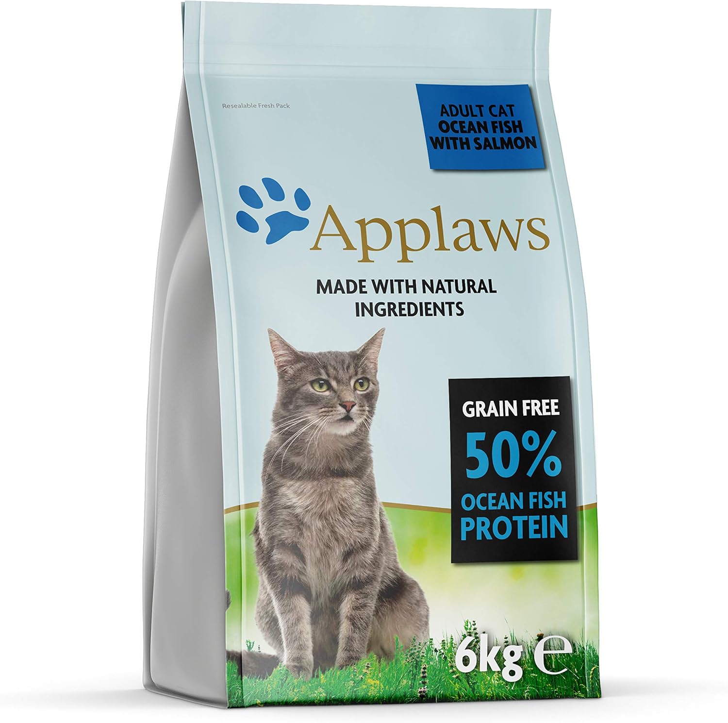 Applaws Complete Natural and Grain Free Dry Adult Cat Food, Ocean Fish with Salmon, 6 kg Bag?6761135